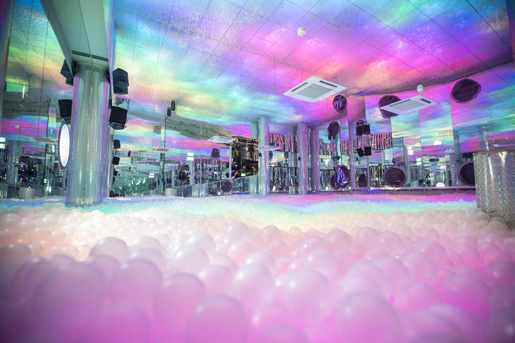 giant multicoloured ball pit in london