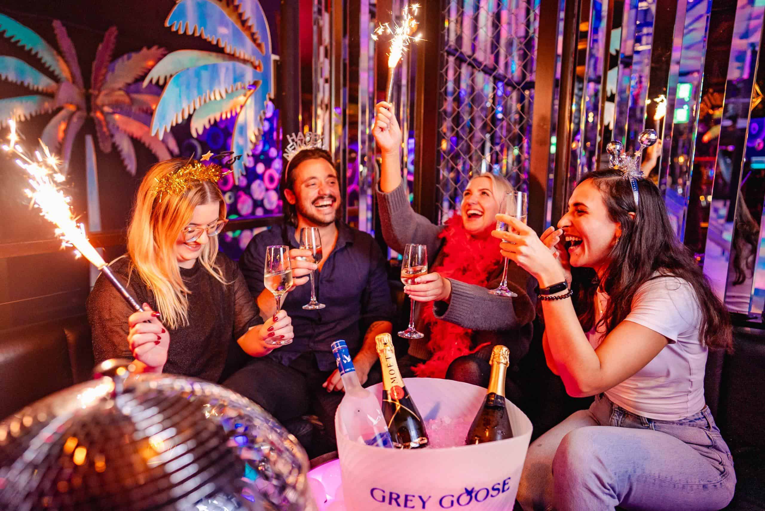 Colourful party celebrating at Ballie Ballerson, London’s famous ball pit bar and nightclub.